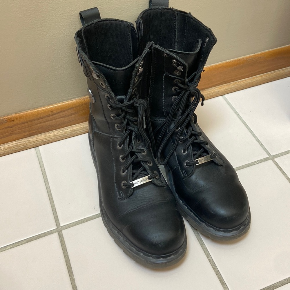 Harley Davidson Black Leather Combat Boots Men’s Size 11 *Used*